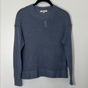 NWT Madewell Slate Blue 100% Linen Drop Shoulder Sweater